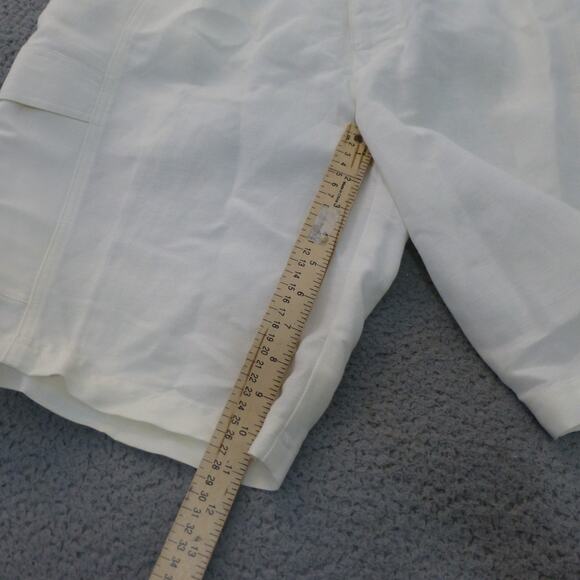 Cubavera Shorts Mens 36 White Linen Blend Cargo Wedding Beach Casual - Picture 8 of 10